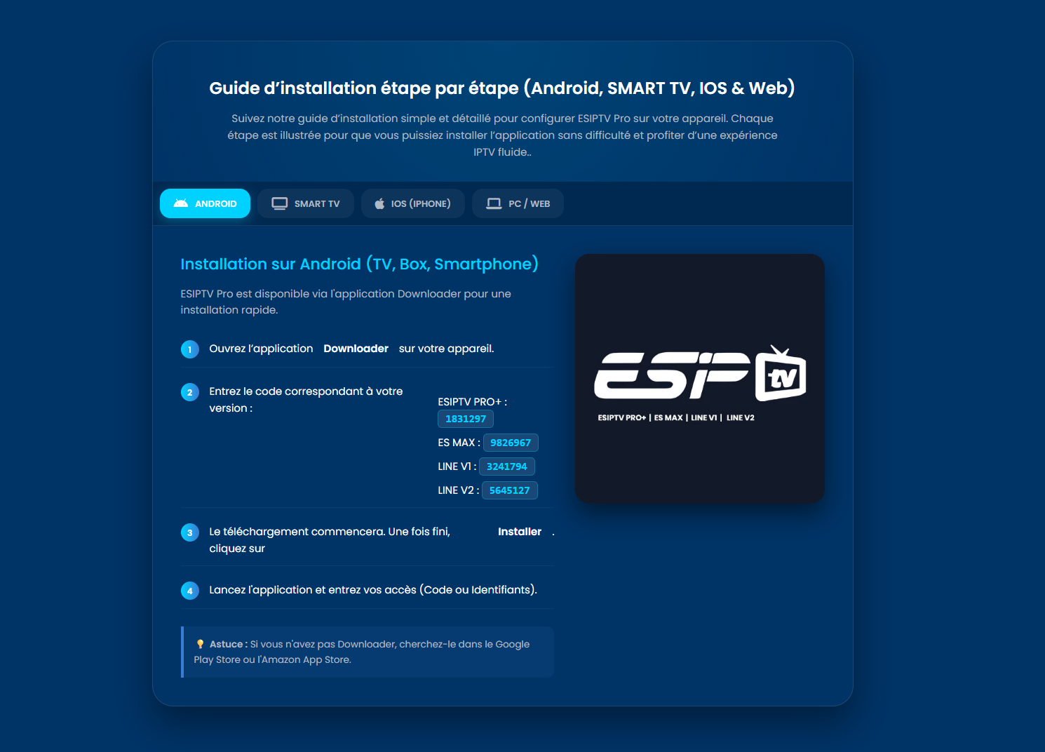 Comment installer et configurer ESIPTV Pro sur tous vos appareils